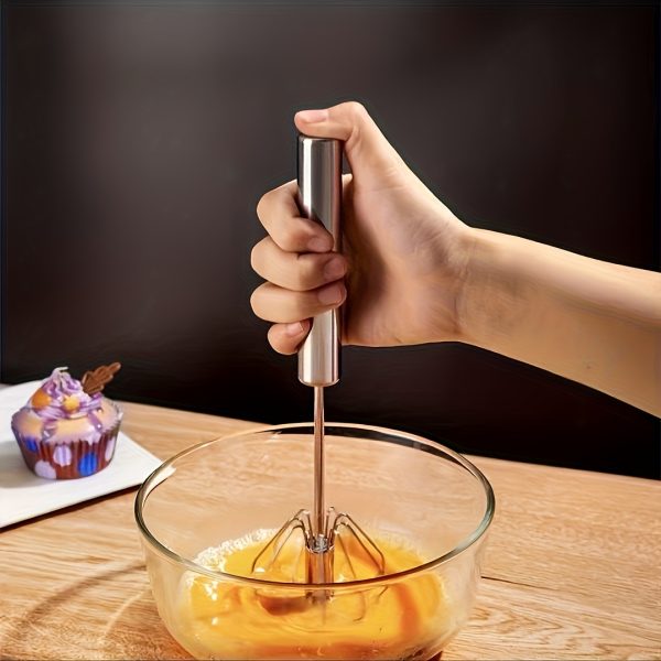 Wireless Hand Mixer – 4-Speed Manual Egg Beater with Metal Blades, No-Electricity Kitchen Tool for Baking & Cooking - Image 4