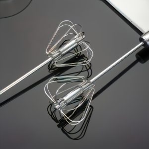Wireless Hand Mixer – 4-Speed Manual Egg Beater with Metal Blades, No-Electricity Kitchen Tool for Baking & Cooking