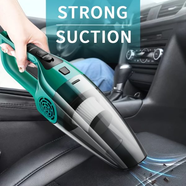 12V Car Vacuum Cleaner with Strong Suction – Handheld Auto Vac with 4 Cleaning Modes, Long Cord & 2 Nozzles – Compact Interior Cleaner for Pet Hair, Dust & Debris – Durable, Battery-Free Design