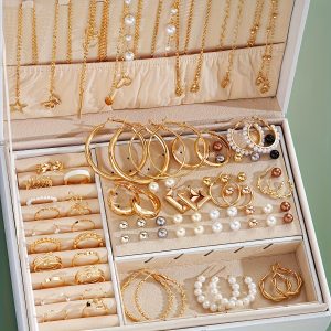86pcs Elegant Retro Jewellery Set – Multi-Layer Earrings, Necklaces & Rings Combo for Women’s Daily Wear or Gifting – Mother’s Day & Valentine’s Day Gift (No Box)