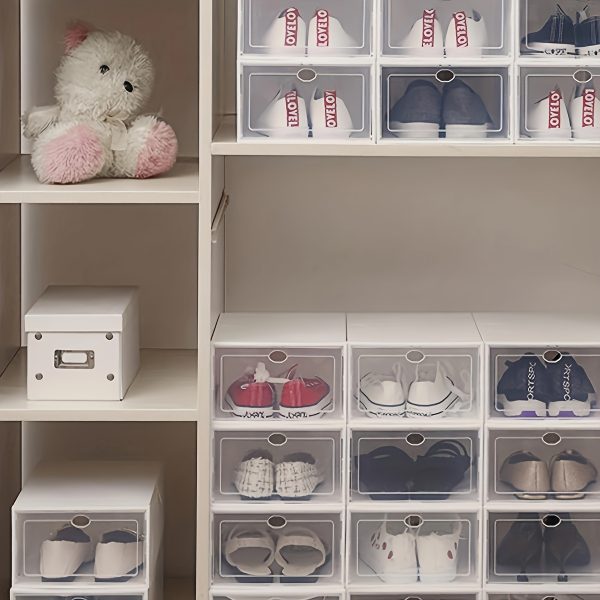 White Shoe Cabinet – Multi-Layer Dustproof Shoe Storage Organiser with Modern Design for Hallways, Bedrooms & Entryways