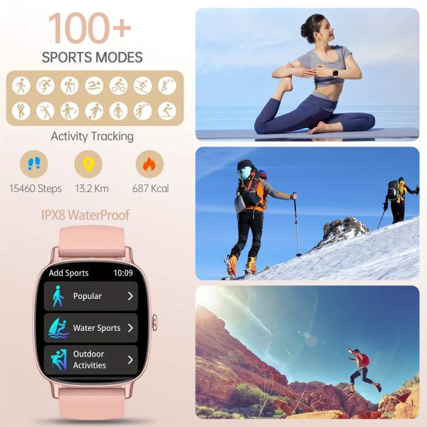 4.7cm HD TFT Screen Smartwatch – Wireless Calling, Fitness & Sleep Tracker, Sports Modes, Sedentary Alerts – Smart Watch with Realtek8763EWE Chip, USB Charging, Android & iOS Compatible - Image 6