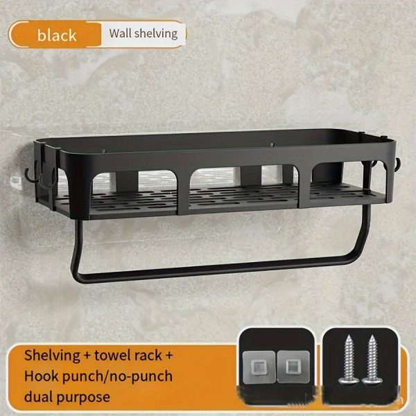 Easy-Install No-Drill Kitchen Storage Rack with Hooks – Wall-Mounted Multifunctional Organiser for Utensils, Towels & More - Image 9