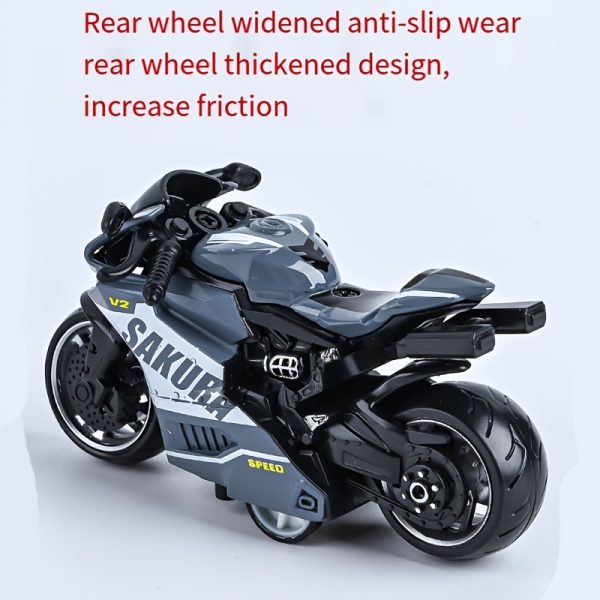 1pc Alloy Pull-Back Motorcycle Toy – Simulation Racing Model with Thick Anti-Fall Wheels – Durable & Wear-Resistant Motorbike for Kids’ Playtime Fun - Image 12