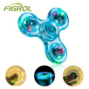 FIGROL LED Finger Top Toy – Flashing Light Spinner with GCC Button Battery – Fun Party Gift, Birthday Bag Filler, Classroom Prize, Halloween & Christmas Toy for Kids