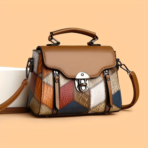 Weidola Women’s Retro Rhombus Geometric Handbag – Large Capacity Shoulder Bag with Anti-Theft Zipper, Adjustable Strap, Gold-Tone Hardware & Polyester Lining – Multi-Colour Purse for Daily Use - Image 8