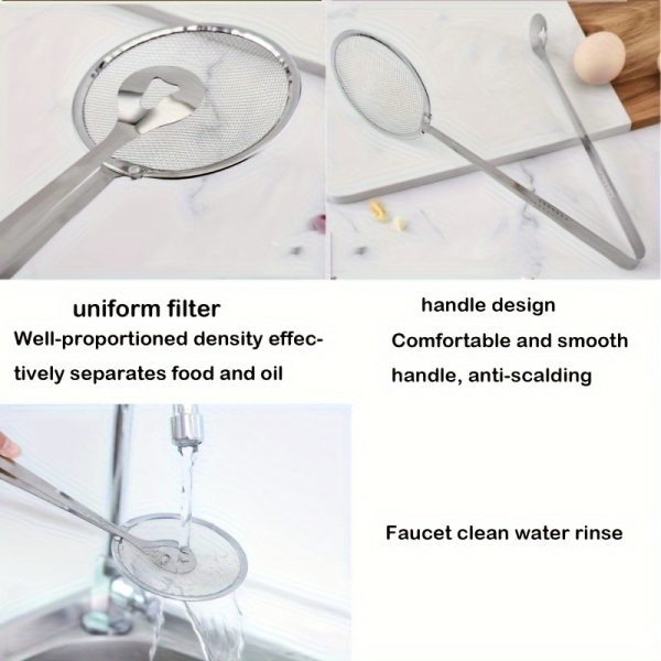 Stainless Steel Strainer Spoon & Tongs – High-Temperature Resistant Frying Tool for Lifting, Draining & Serving - Image 7