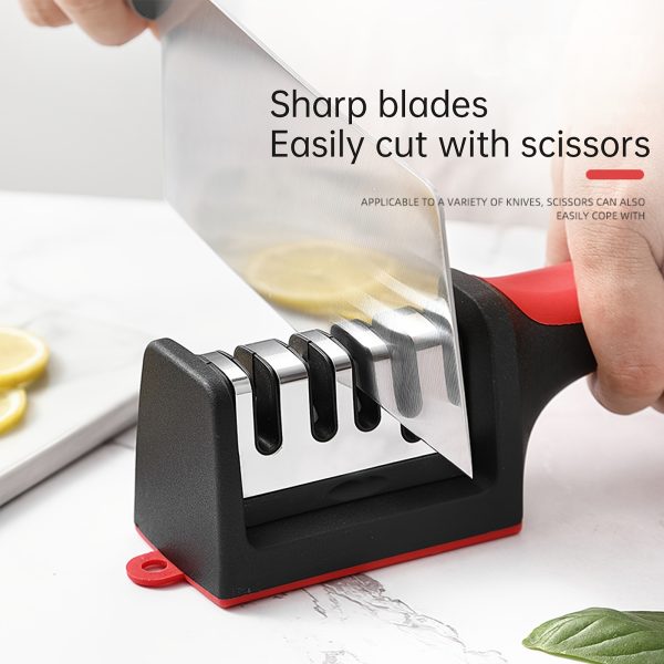 Grade 4 Knife Sharpener – Tungsten Steel & Ceramic Blades with Quick Sharpening Stone for Kitchen Knives - Image 7