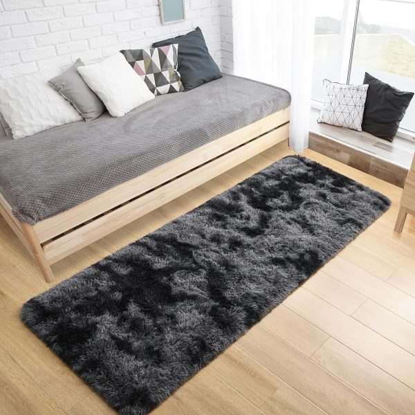 1pc Tie-Dye Shag Area Mat – Thick Non-Slip Polyester Floor Rug for Bedroom & Living Room – Soft, Decorative & Easy-Care Indoor Carpet for Sofa or Coffee Table Decor - Image 8