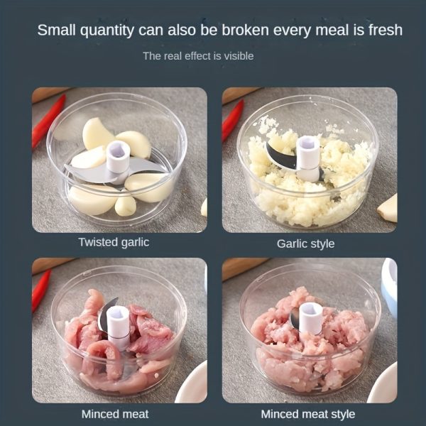 1pc Multifunctional Manual Garlic Grinder & Meat Chopper – Essential Hand-Powered Kitchen Gadget for Easy Food Prep - Image 6