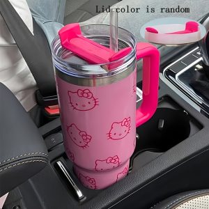 Sanrio Hello Kitty Stainless Steel Water Bottle with Handle – Cute & Durable Travel Flask for Daily Use, Juice & Car Rides