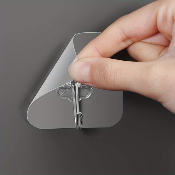 10pcs Transparent Wall Hooks – Strong Suction Cup Adhesive Hooks for Multi-Purpose Use – Reusable & Waterproof - Image 2