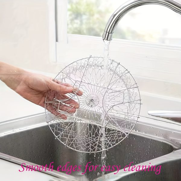 1pc Stainless Steel Frying Basket – Foldable Steam, Rinse & Strain Basket for Kitchen – Multi-Purpose Cooking Tool for Fried Food & More - Image 6