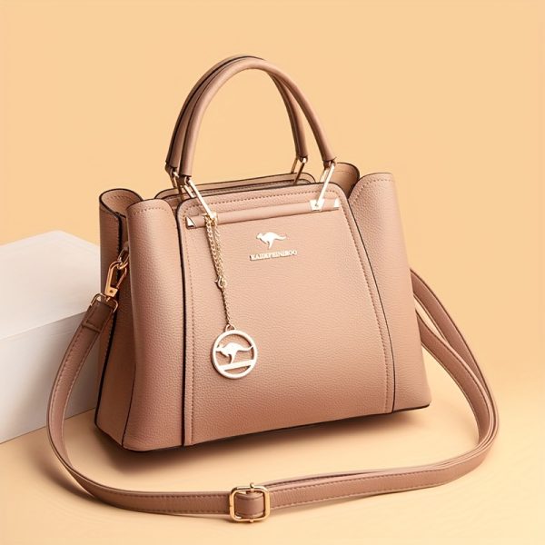 Women’s Stylish Black Handbag with Gold-Tone Hardware – Elegant Lightweight Designer Bag with Detachable Shoulder Strap for Everyday Use - Image 4