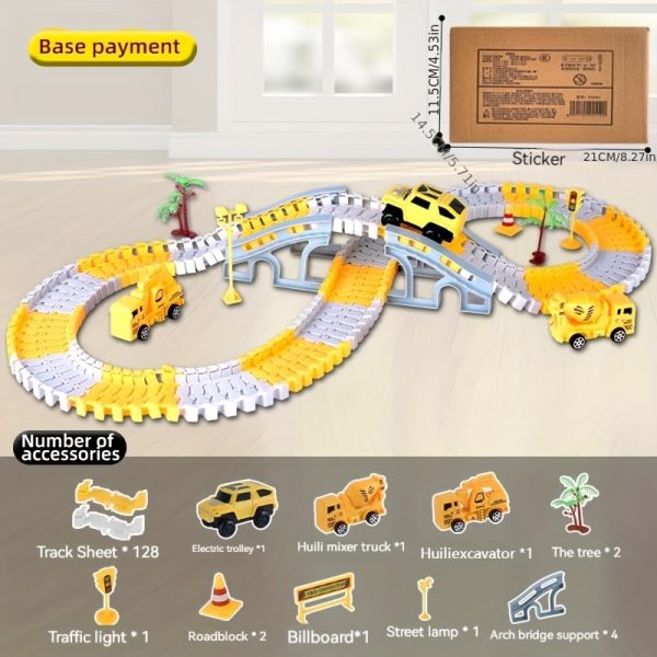 Battery-Powered DIY Construction Train Set – STEM Educational Electric Track Toy for Kids Ages 3–6 – Plastic Building Vehicle Kit, Ideal Christmas & Thanksgiving Gift - Image 3