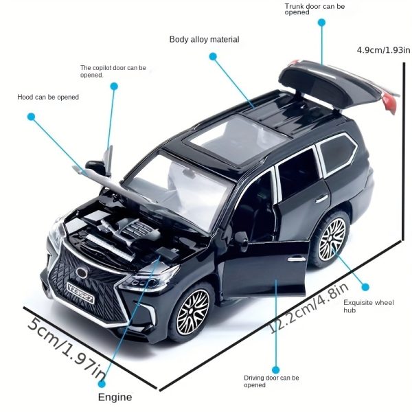 Pull-Back Alloy Off-Road Vehicle Toy with 4 Opening Doors – Rugged Die-Cast Car for Boys – Available in White, Blue, or Black – Ideal Christmas Gift - Image 4