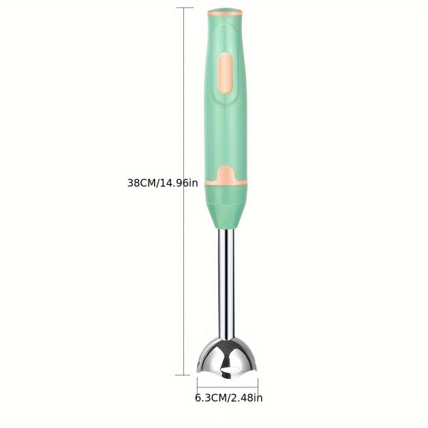 Handheld Immersion Blender with Stainless Steel Head – Includes 800ml Chopping Bowl & 600ml Smoothie Cup – Ergonomic Stick Blender for Smoothies, Purees, Soups – EU Plug, Durable Kitchen Appliance - Image 4