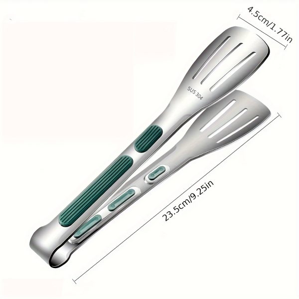 Stainless Steel Kitchen Cooking Tongs – Heat-Resistant Silicone Grip, Food & Bread Serving Tongs – Small, Medium, Large – Dishwasher Safe - Image 3