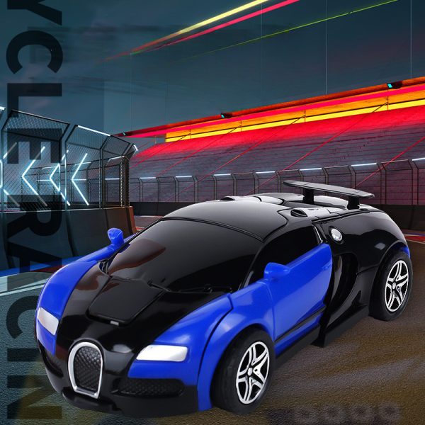 1pc Blue Transforming Robot Car – 2-in-1 Inertia-Powered Race Car & Robot Toy with Mechanical Arms – Birthday & Holiday Gift for Kids, Action Toy with Racing Car Design - Image 8