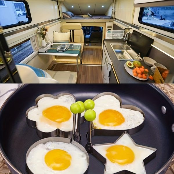 1/4pcs Stainless Steel Egg Ring Moulds – Creative Kawaii Fried Egg Moulds for Cooking, Pancakes & Breads – Non-Stick Kitchen Accessories - Image 6