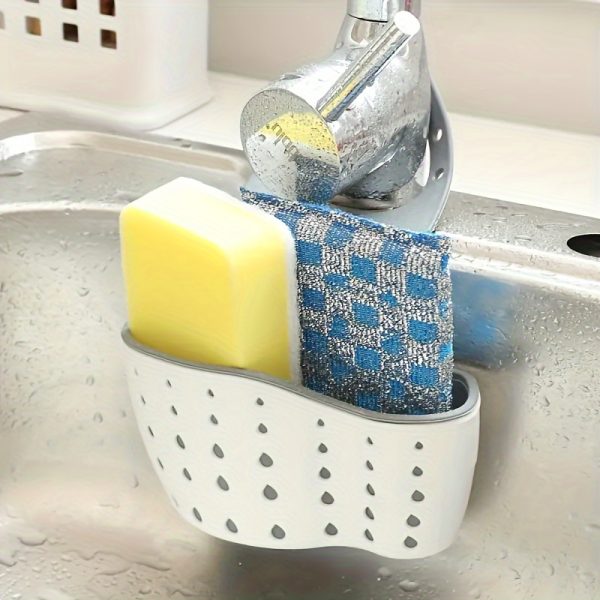 Adjustable Snap-On Kitchen Sink Organiser – Space-Saving Hanging Drain Basket for Sponges, Soap & Cleaning Tools - Image 2