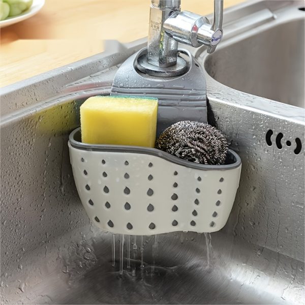 Adjustable Snap-On Kitchen Sink Organiser – Space-Saving Hanging Drain Basket for Sponges, Soap & Cleaning Tools - Image 5