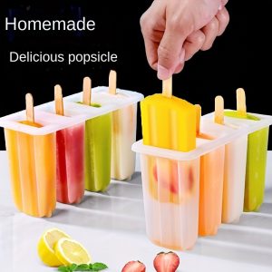 4-Cavity Reusable Popsicle Mould – DIY Ice Pop Maker with Easy-Clean Polypropylene Material