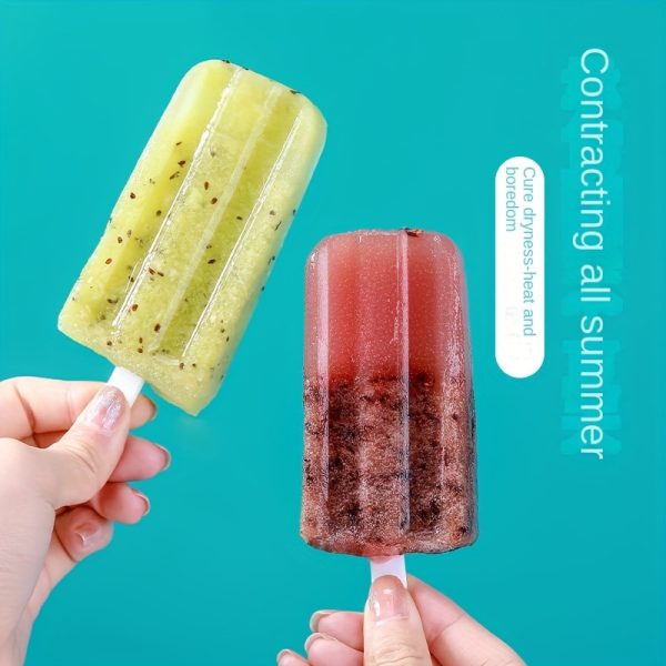 4-Cavity Reusable Popsicle Mould – DIY Ice Pop Maker with Easy-Clean Polypropylene Material - Image 4