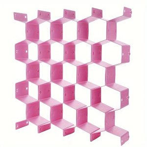 Set of 8 Honeycomb Drawer Organisers – Adjustable Mesh Dividers for Underwear, Socks, Ties & Belts – Space-Saving Closet Storage for Bedroom, Dorm & Home – White, Green, Pink