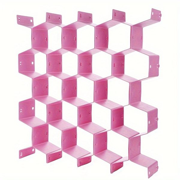 Set of 8 Honeycomb Drawer Organisers – Adjustable Mesh Dividers for Underwear, Socks, Ties & Belts – Space-Saving Closet Storage for Bedroom, Dorm & Home – White, Green, Pink