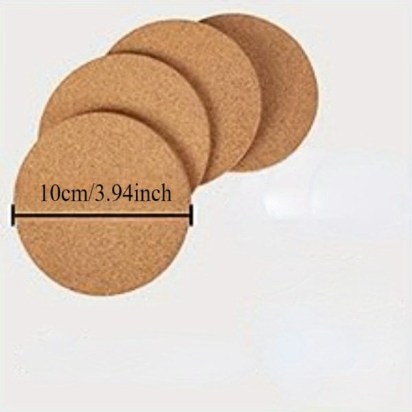 4pcs Thick Round Cork Trivets – Heat-Resistant Hot Pads for Dishes, Pots, Pans & Plants – Table & Countertop Protection - Image 5