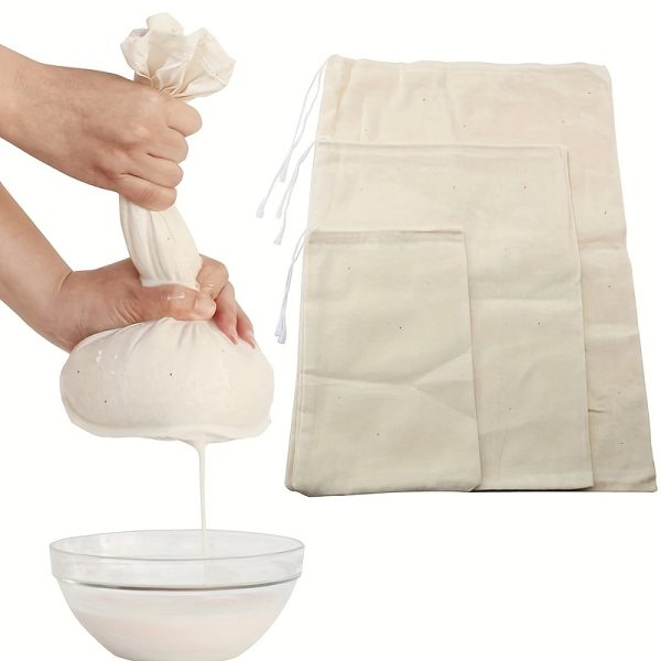 3pcs Reusable Fabric Cheesecloth – Multipurpose Muslin Cloth for Straining, Cooking, Baking, Juicing & Cheese Making - Image 5