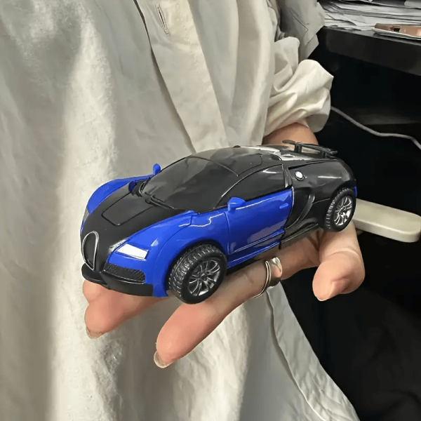 1pc Blue Transforming Robot Car – 2-in-1 Inertia-Powered Race Car & Robot Toy with Mechanical Arms – Birthday & Holiday Gift for Kids, Action Toy with Racing Car Design - Image 5