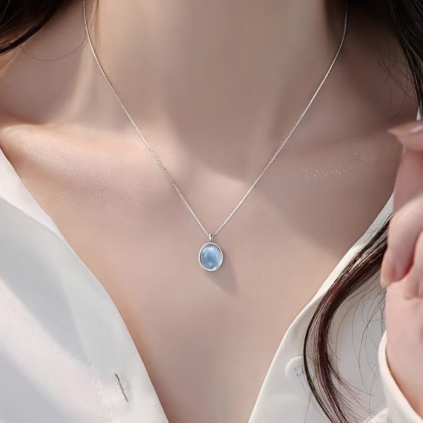 5pcs Imitation Moonstone Jewellery Set – Vintage Bohemian Style Alloy Pendant Necklace, Rings & Earrings for Women - Image 10