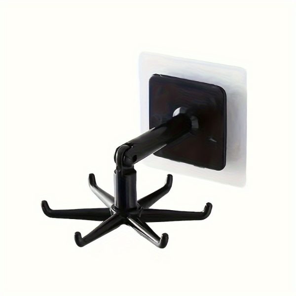 Easy-Install 360° Rotating Pot Rack – No-Drill Wall-Mounted Expandable Utensil Holder, Black Plastic Kitchen Organiser - Image 11