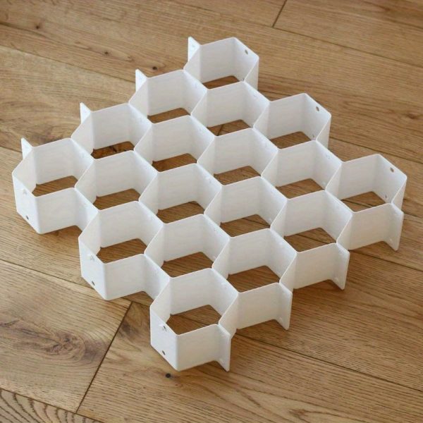 Set of 8 Honeycomb Drawer Organisers – Adjustable Mesh Dividers for Underwear, Socks, Ties & Belts – Space-Saving Closet Storage for Bedroom, Dorm & Home – White, Green, Pink - Image 5