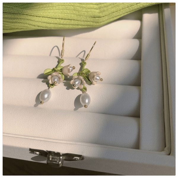 Lily of the Valley Jewellery Set – Elegant Bracelet, Necklace & Earrings Set for Women – Floral Gift Set - Image 2